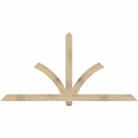 Ekena Millwork Redmond Rough Sawn Timber Gable Bracket, Douglas Fir, 84"W x 42"H x 2"D x 4"F, 12/12 Pitch GBW084X42X0204RED00RDF